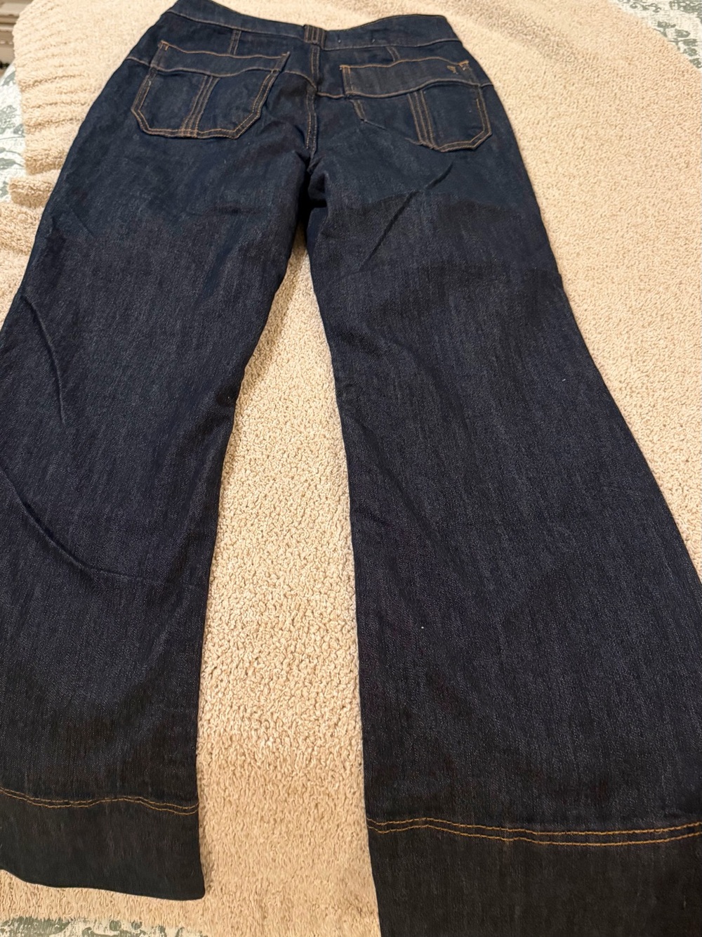 Anthropologie Dark Indigo Wide-Leg Denim Jeans